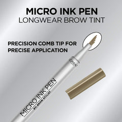 L'Oreal Paris micro ink pen label detail highlighting waterproof, longwear claims
