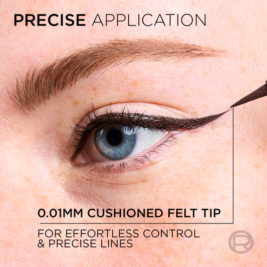 L'Oreal Paris micro-tip close-up revealing 0.01mm precision for fine lines