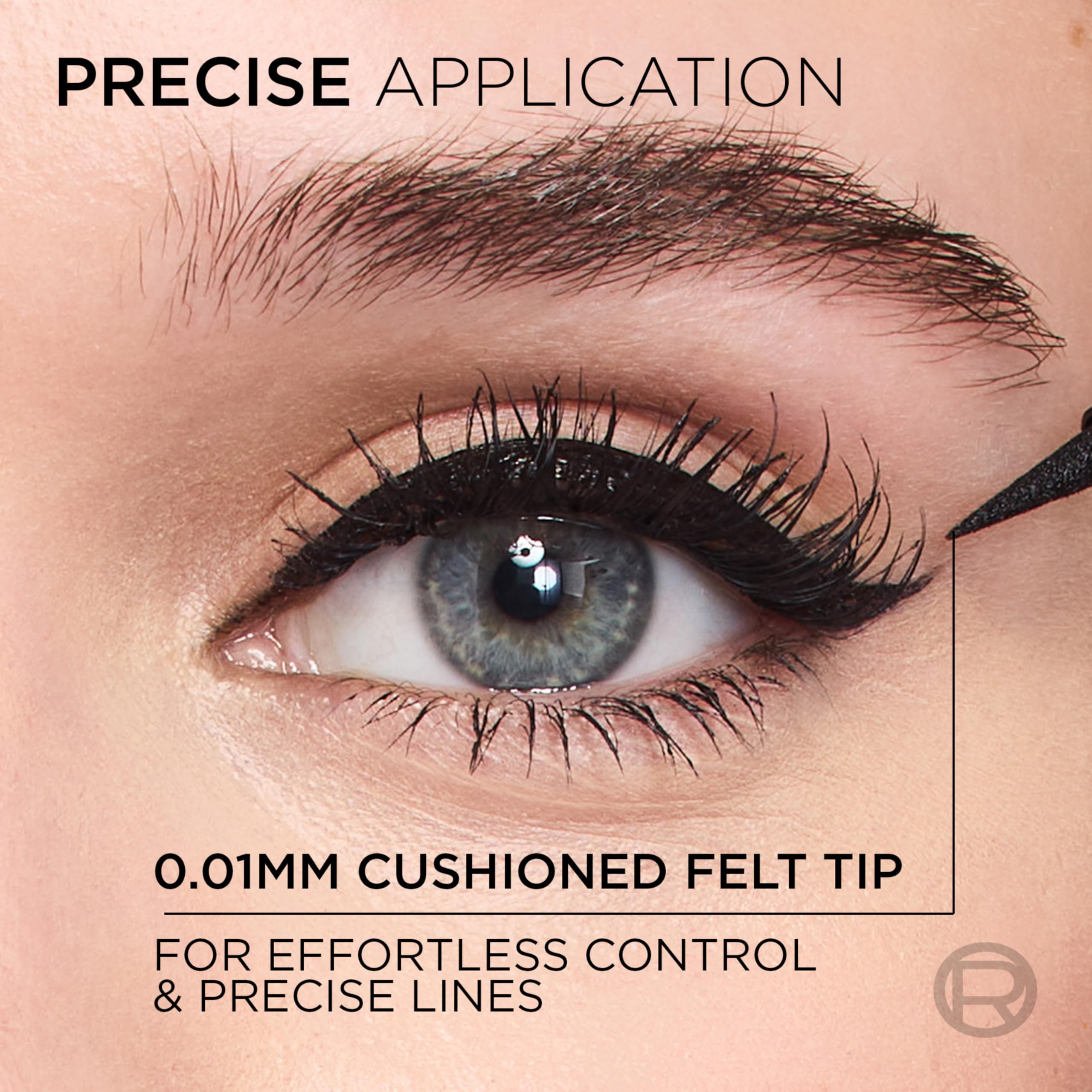 L'Oreal Paris micro-tip close-up revealing fine precision for detailed lines