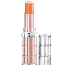 L'Oreal Paris Nectarine Plump front view showing sleek tube and glossy finish benefit