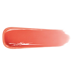 L'Oreal Paris Nectarine Plump on lips closeup showing glossy shine and fuller look benefit