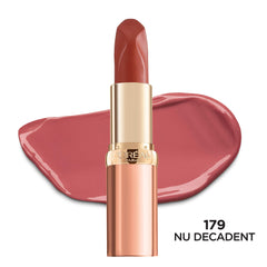 L'Oreal Paris Nu Decadent open bullet close-up highlights creamy texture