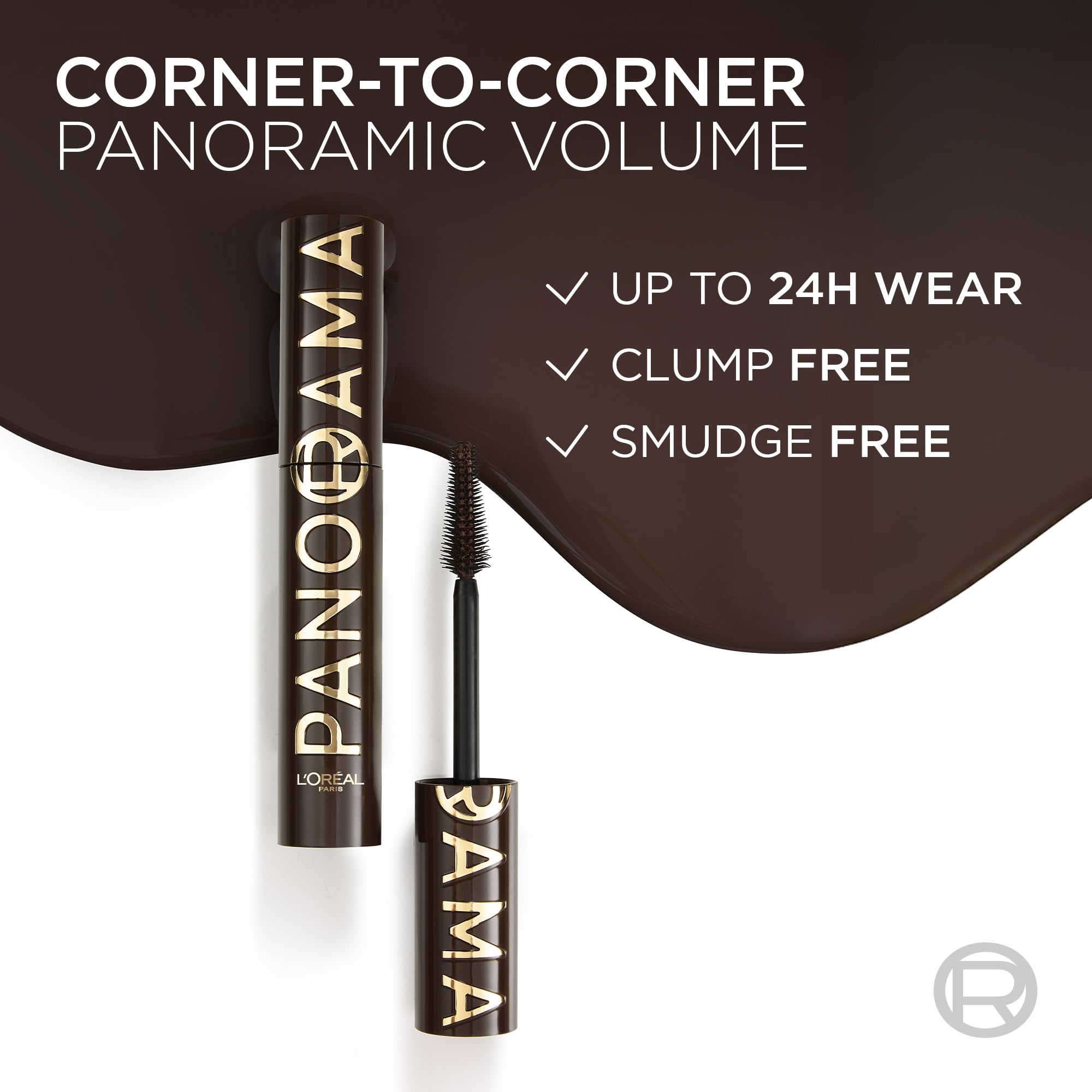 L'Oreal Paris mascara beside ruler showing true size and travel-friendly scale