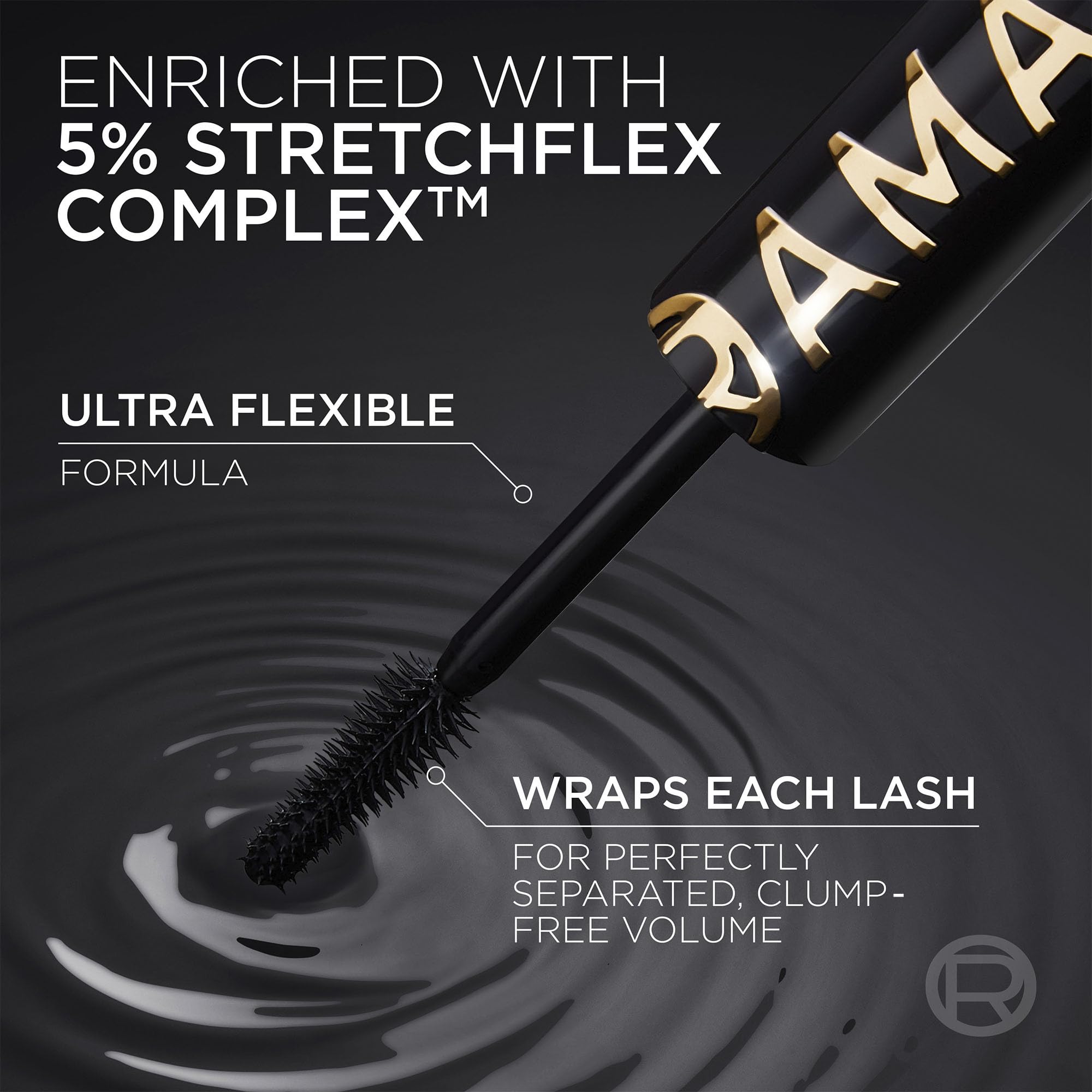 L'Oreal Paris tube next to a coin showing compact 0.33 fl oz travel-friendly size