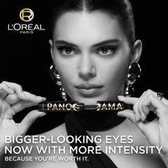 L'Oreal Paris intense black swatch on skin demonstrating pigment payoff and smooth application
