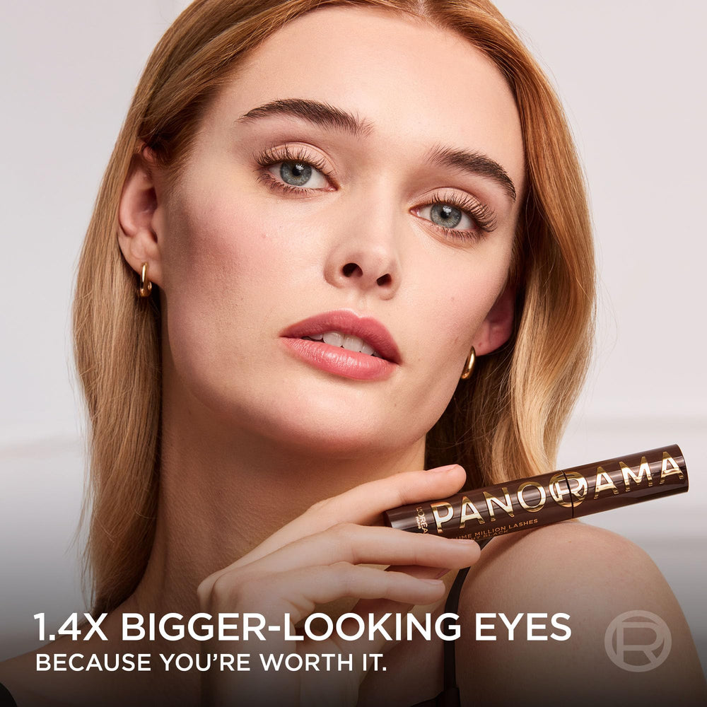 L'Oreal Paris mascara swiped on skin to show rich brown chromatic color