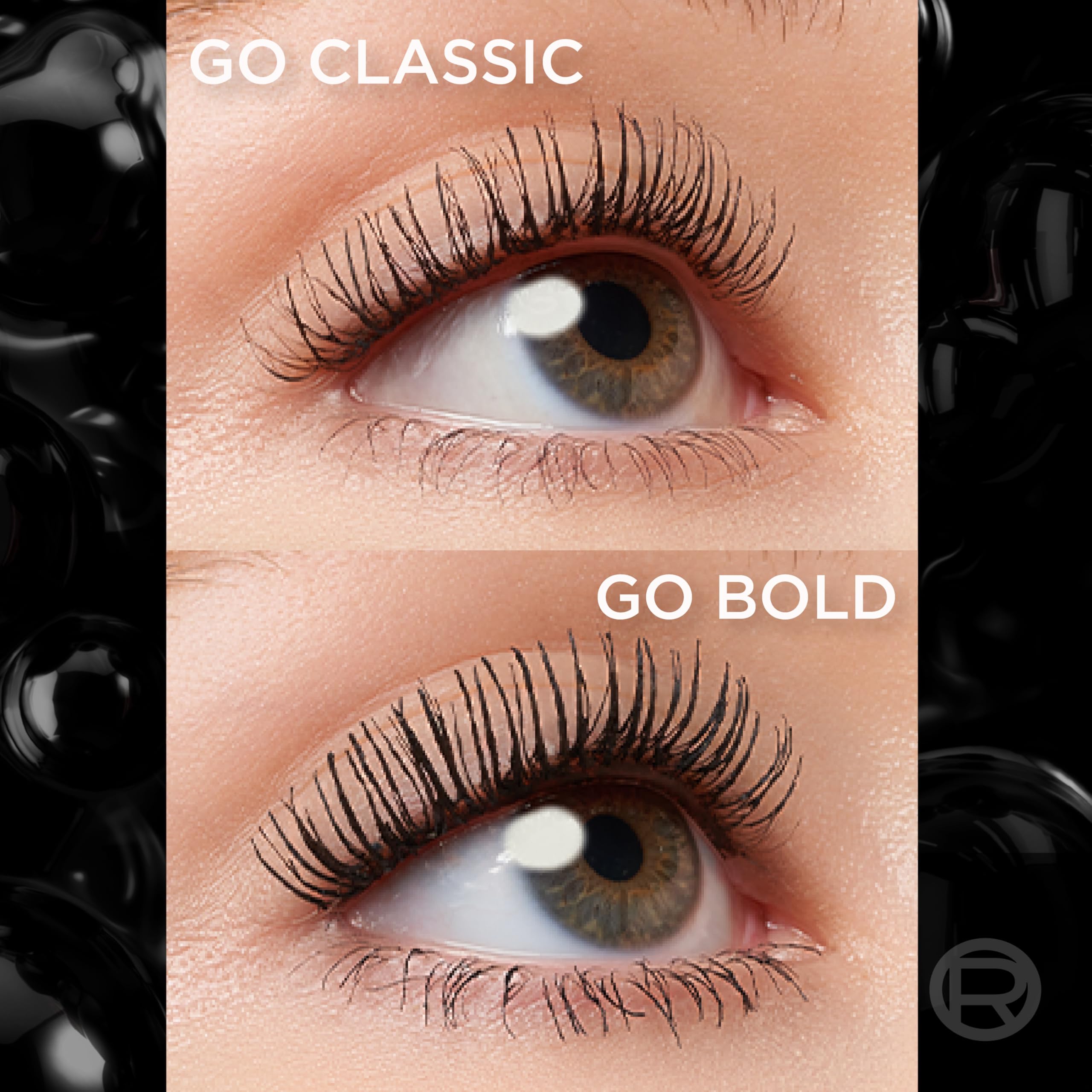 L'Oreal Paris before and after lashes shows visible length and separated volume