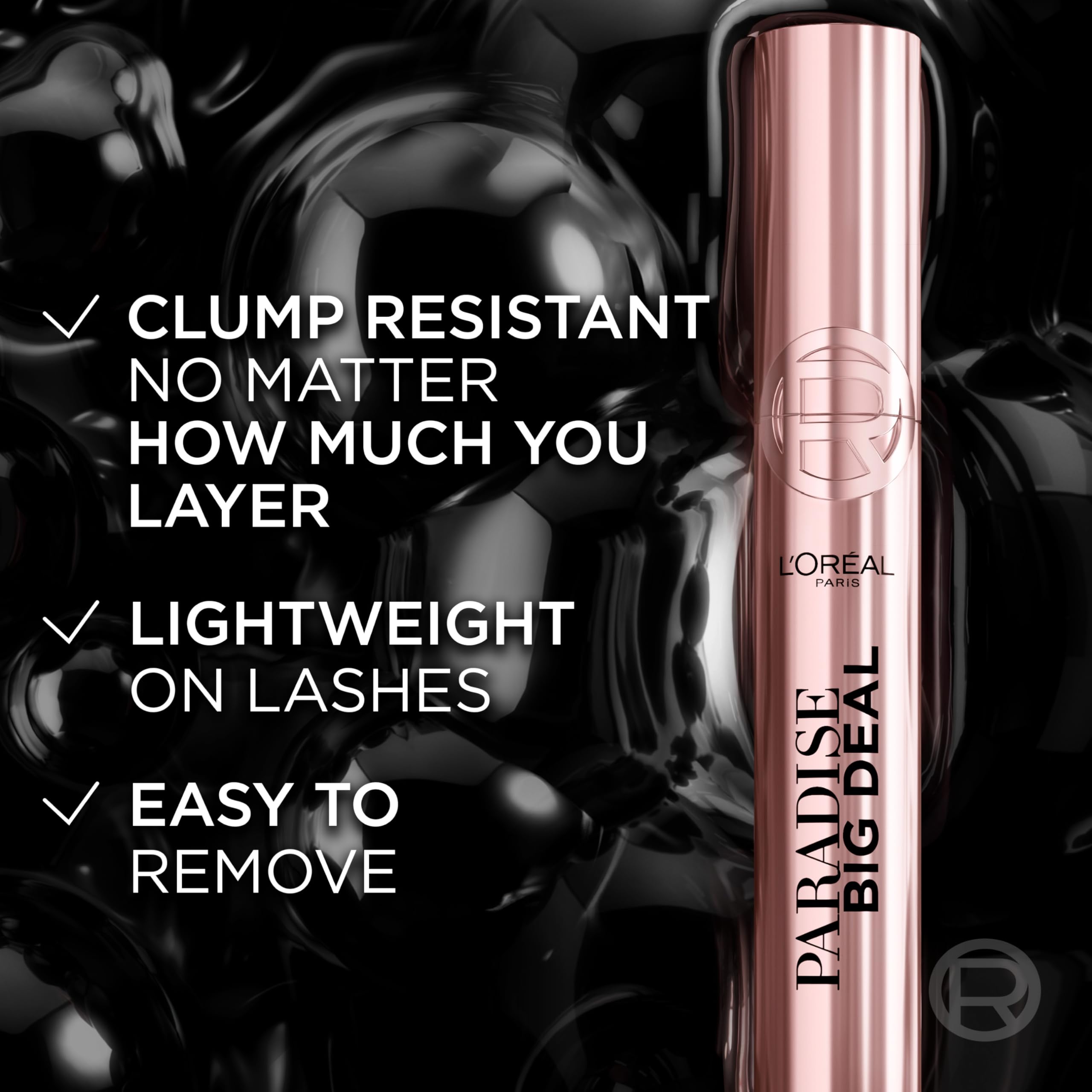 L'Oreal Paris mascara inside makeup bag demonstrating travel-friendly convenience
