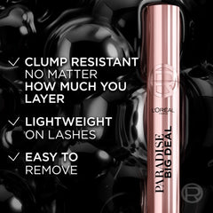L'Oreal Paris mascara inside makeup bag demonstrating travel-friendly convenience