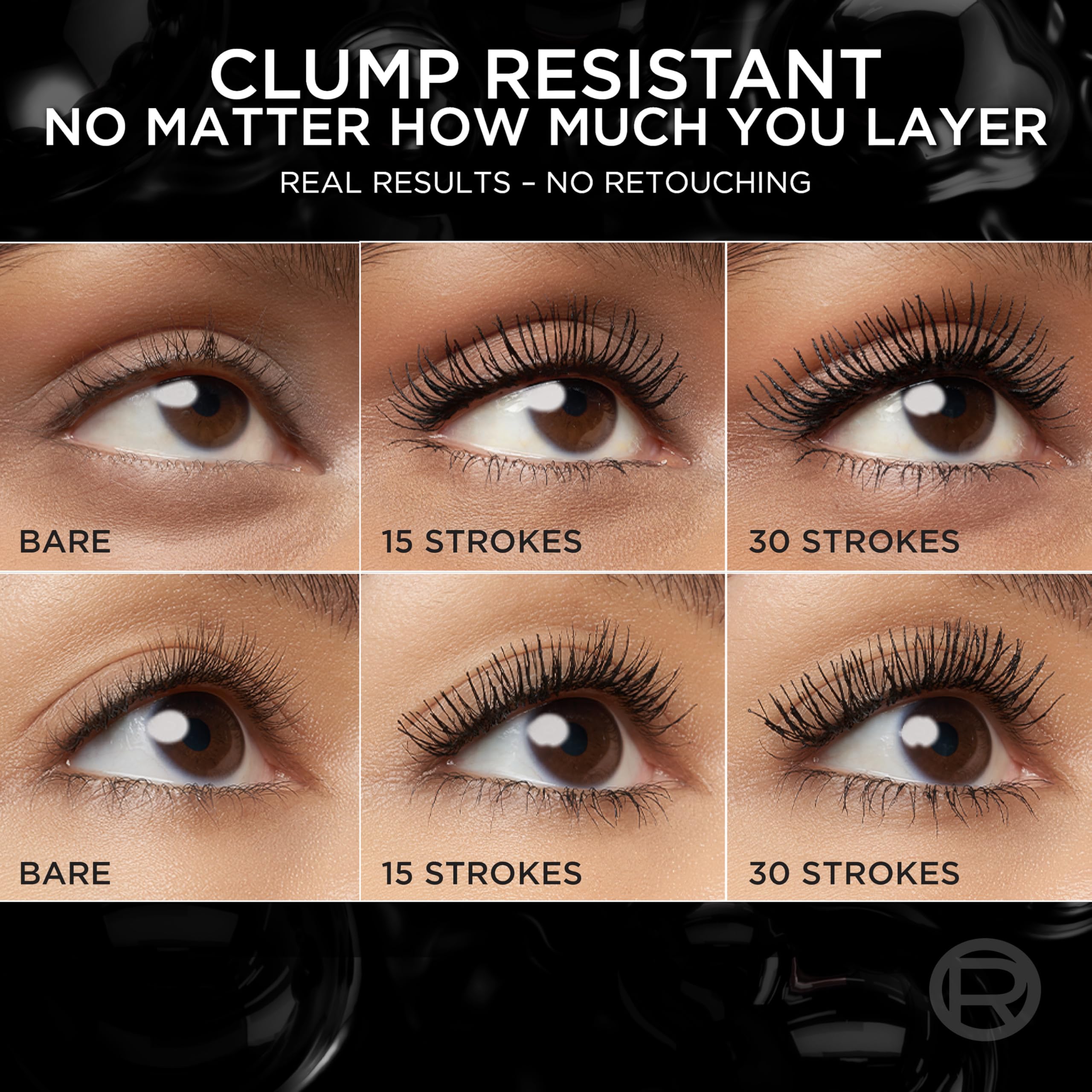 L'Oreal Paris swatch texture demonstrates smooth, buildable black pigment