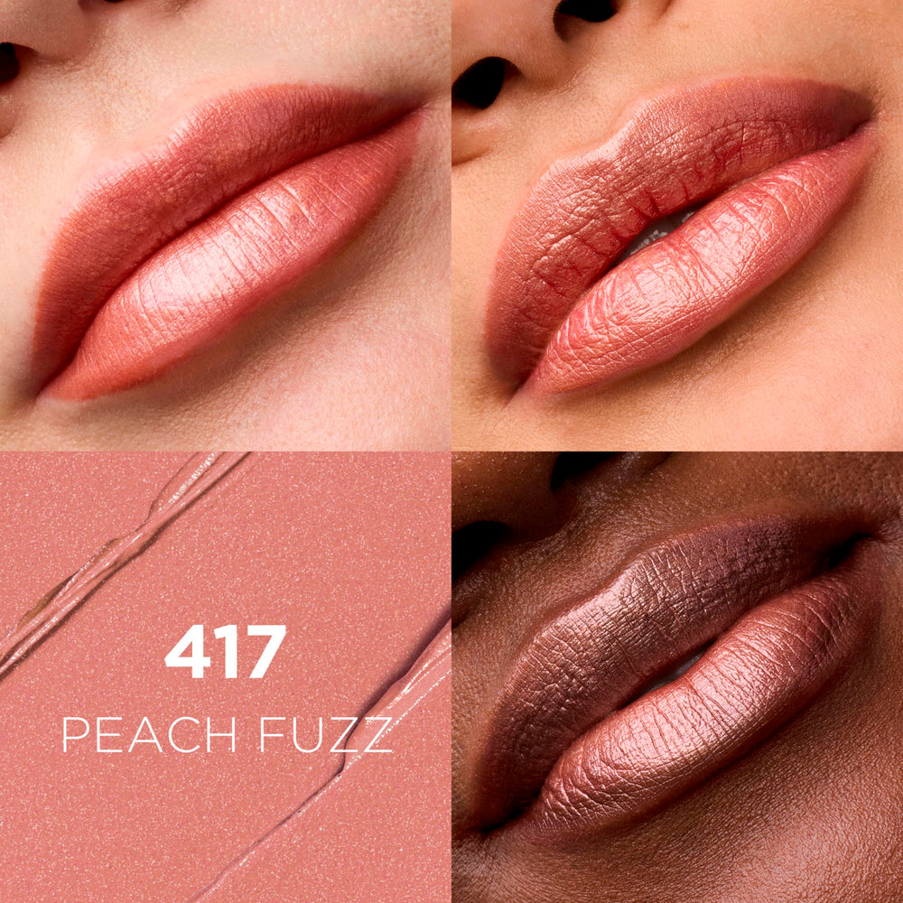 L'Oreal Paris peach fuzz bullet exposed to show true peach-pink color payoff