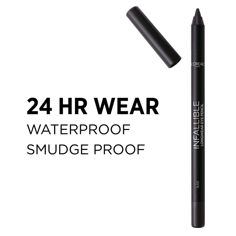 L'Oreal Paris eyeliner held in hand showing size for travel convenience