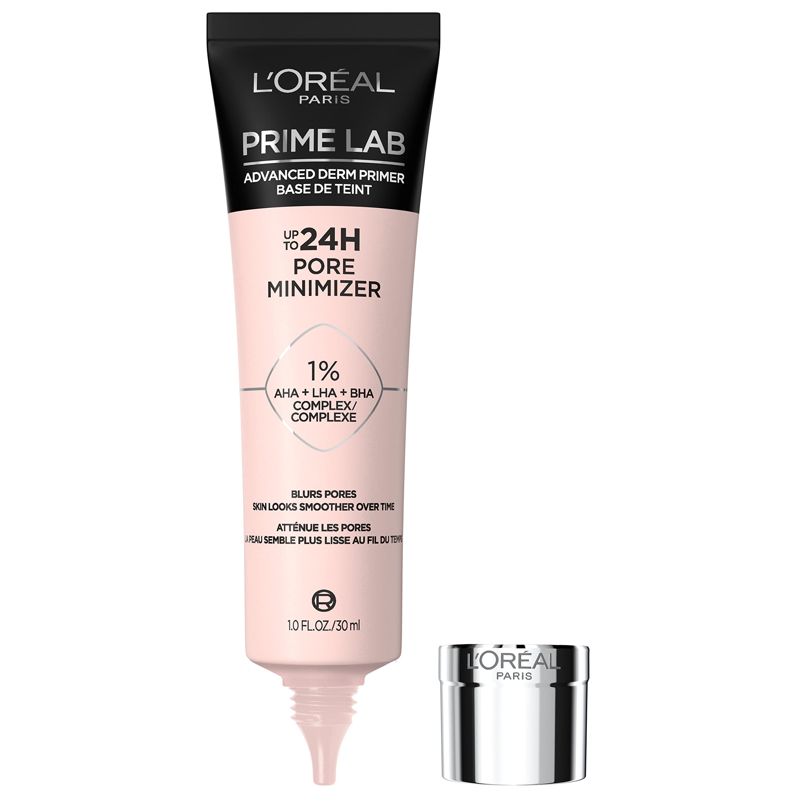 L'Oreal Paris primer front packaging showing clean product benefit