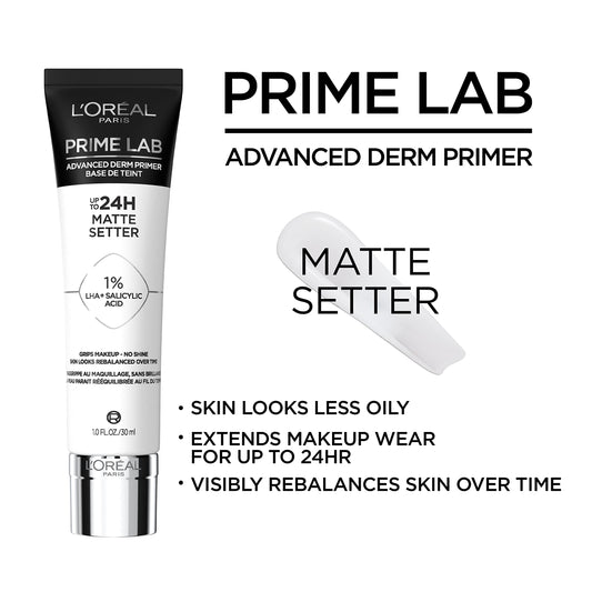 L'Oreal Paris close view of pump and cap for precise Matte Setter primer dispensing