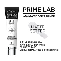 L'Oreal Paris close view of pump and cap for precise Matte Setter primer dispensing