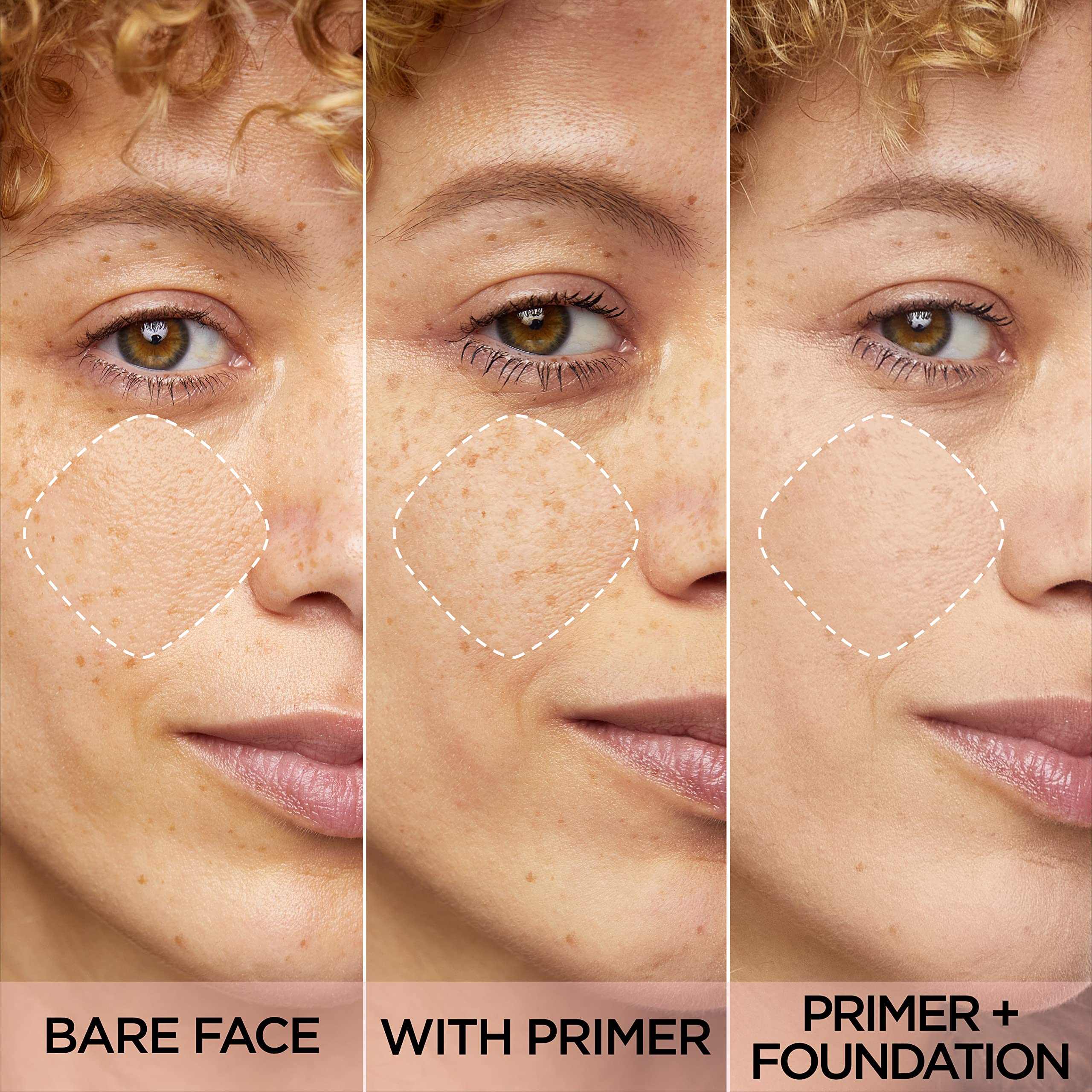 L'Oreal Paris primer pump application illustrating easy controlled dispense