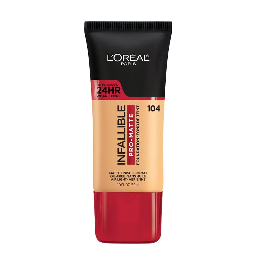 L'Oreal Paris front bottle view showing shade label and clean packaging benefit