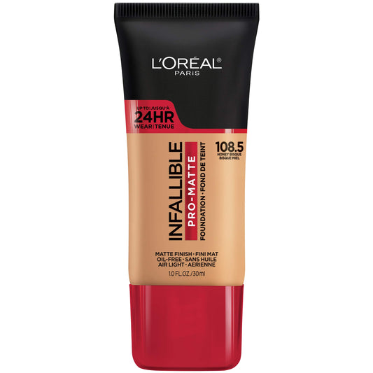 L'Oreal Paris front packaging showing bottle and shade information benefits quick shade ID