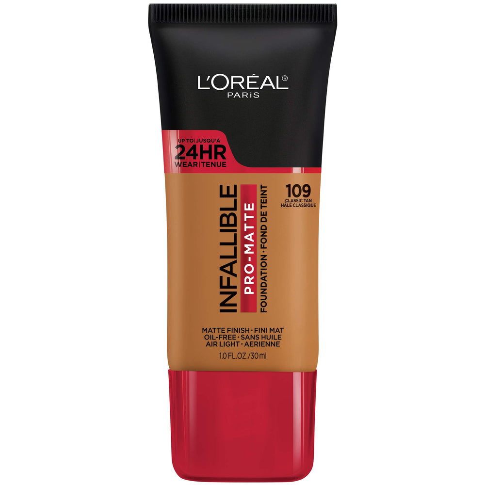 L'Oreal Paris front packaging showing Classic Tan shade and benefits
