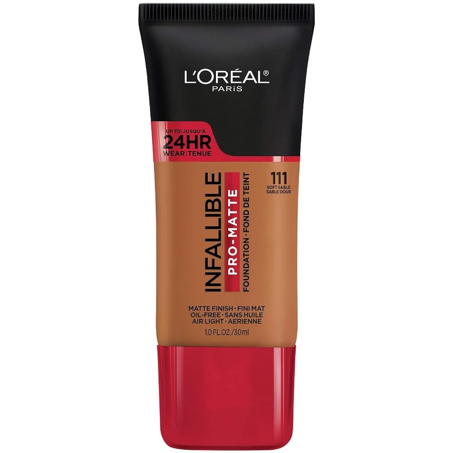 L'Oreal Paris front bottle shot showing packaging and shade identification benefit