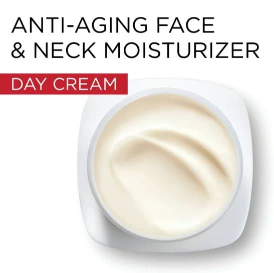 L'Oreal Paris Revitalift being applied to face and neck demonstrating targeted use