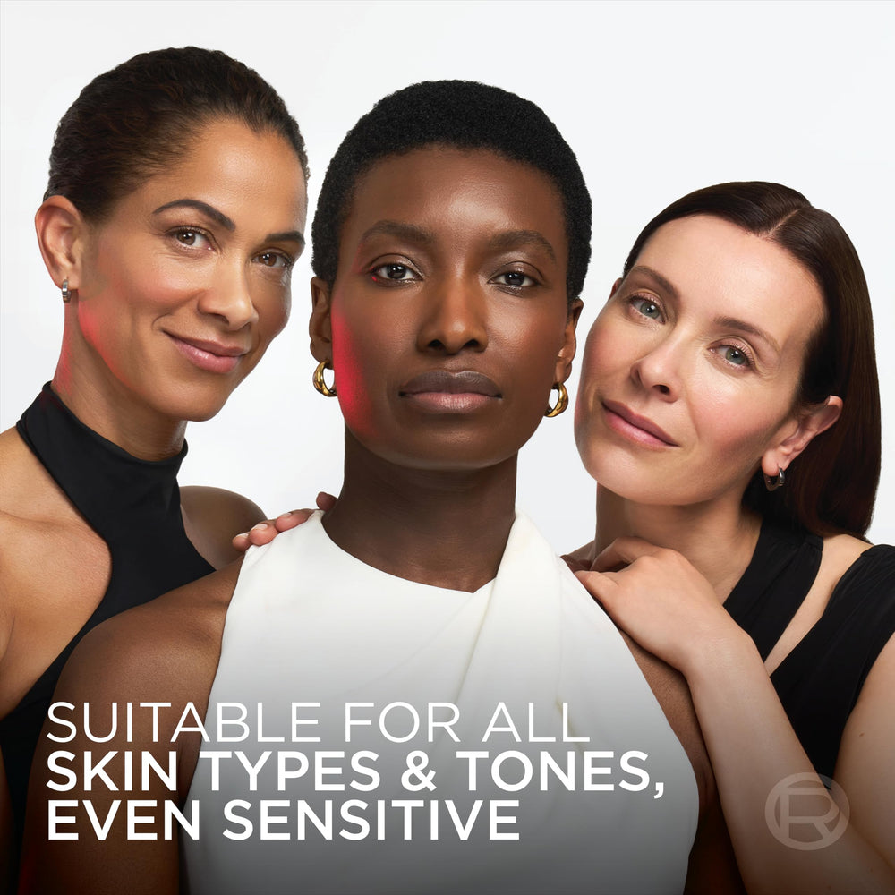 L'Oreal Paris before and after close-up demonstrating improved skin texture
