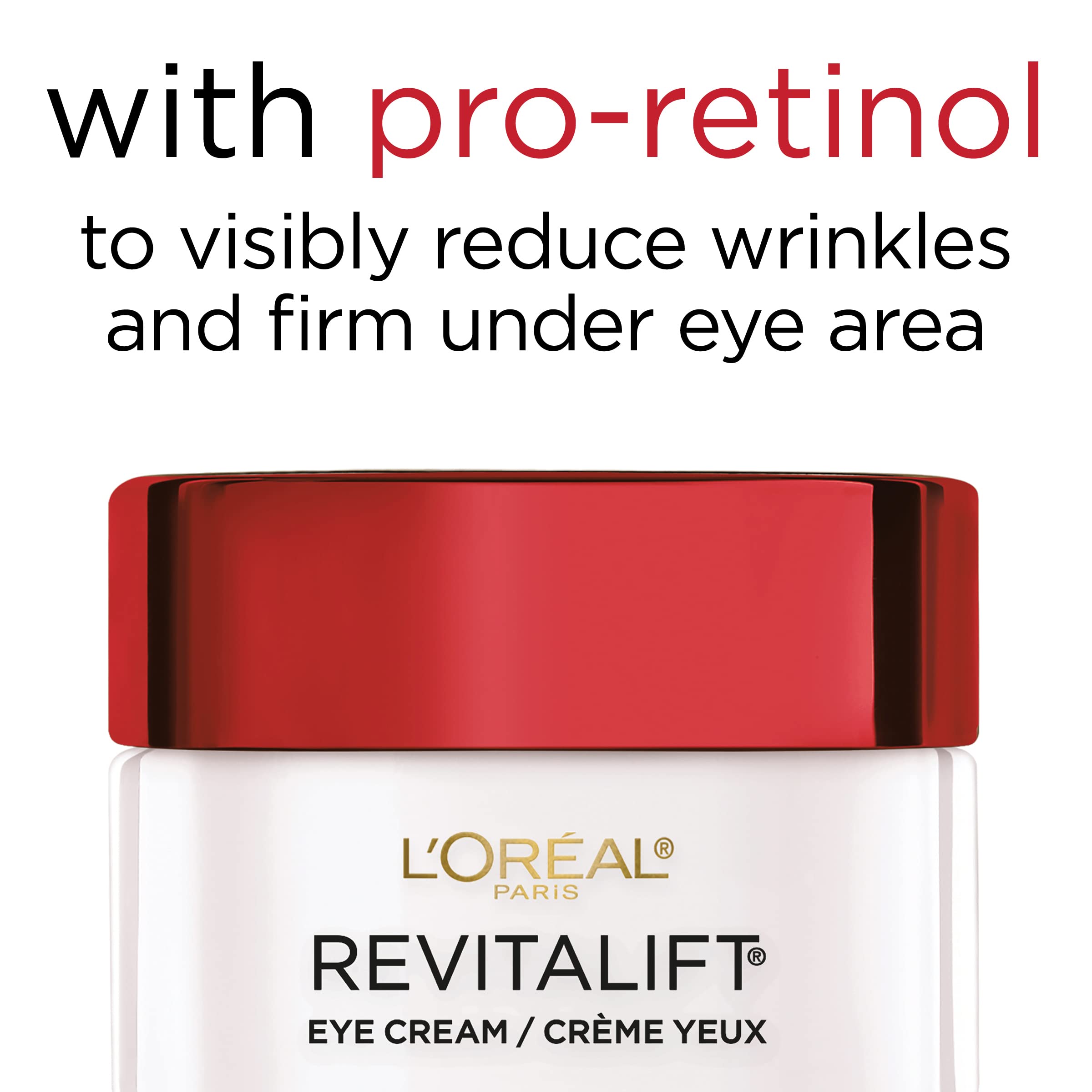 L'Oreal Paris cream open to show smooth pro-retinol texture and quick absorption benefit