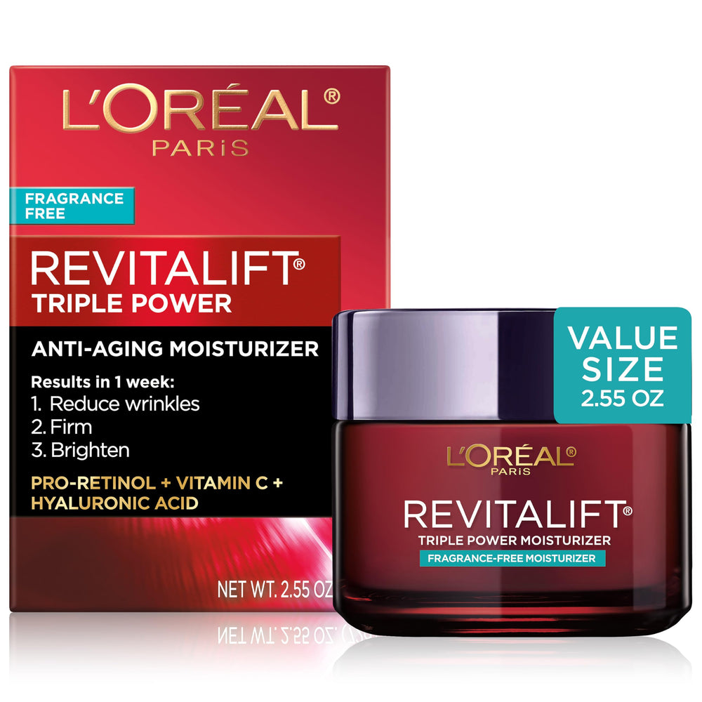 L'Oreal Paris front jar view showing clean packaging and daily use benefit