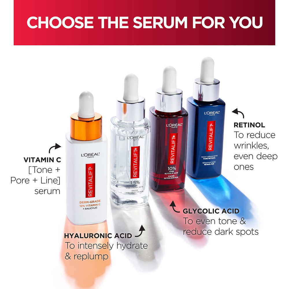 L'Oreal Paris moisturizer sample tube beside serum, nighttime hydration benefit