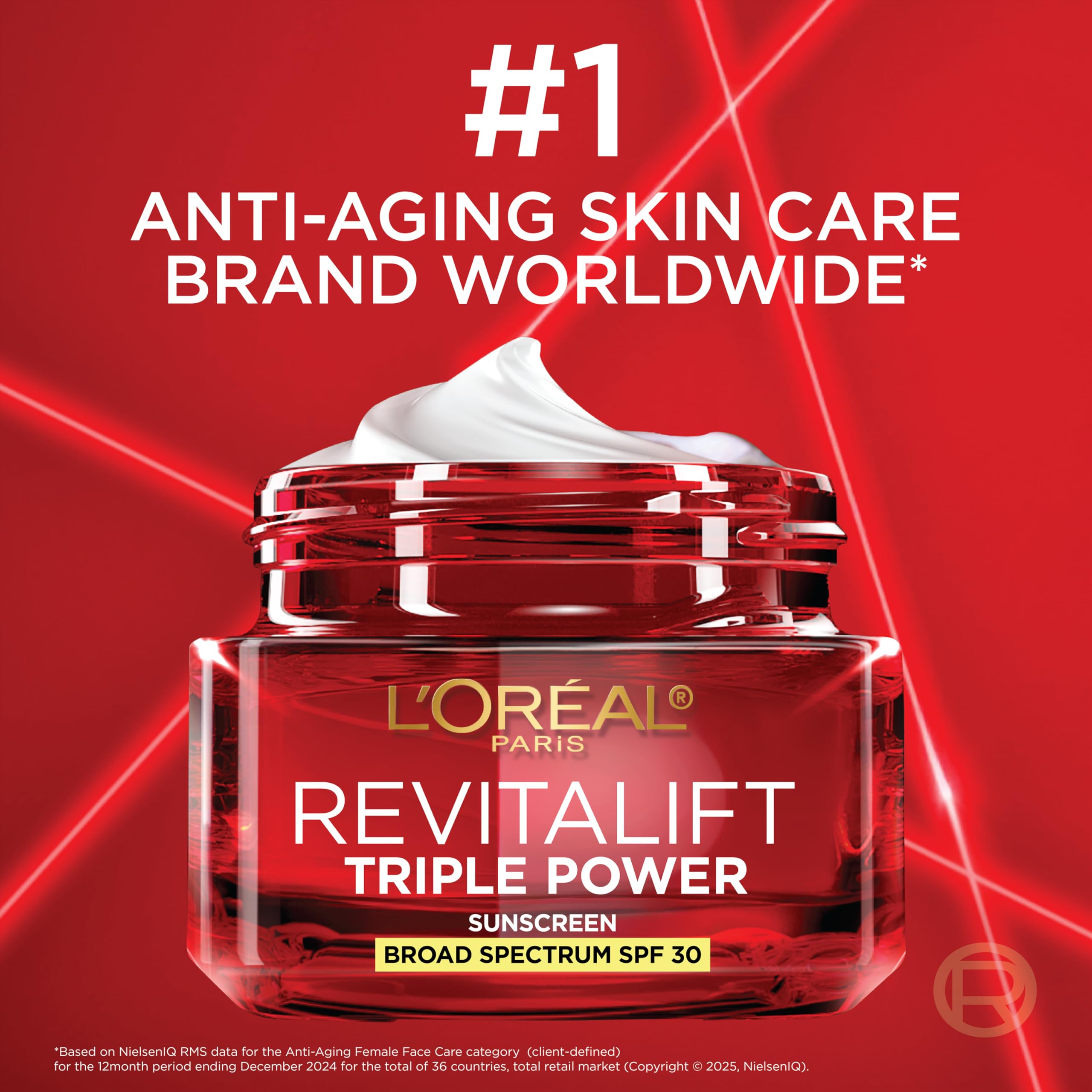L'Oreal Paris SPF 30 label close-up showing broad-spectrum protection benefit