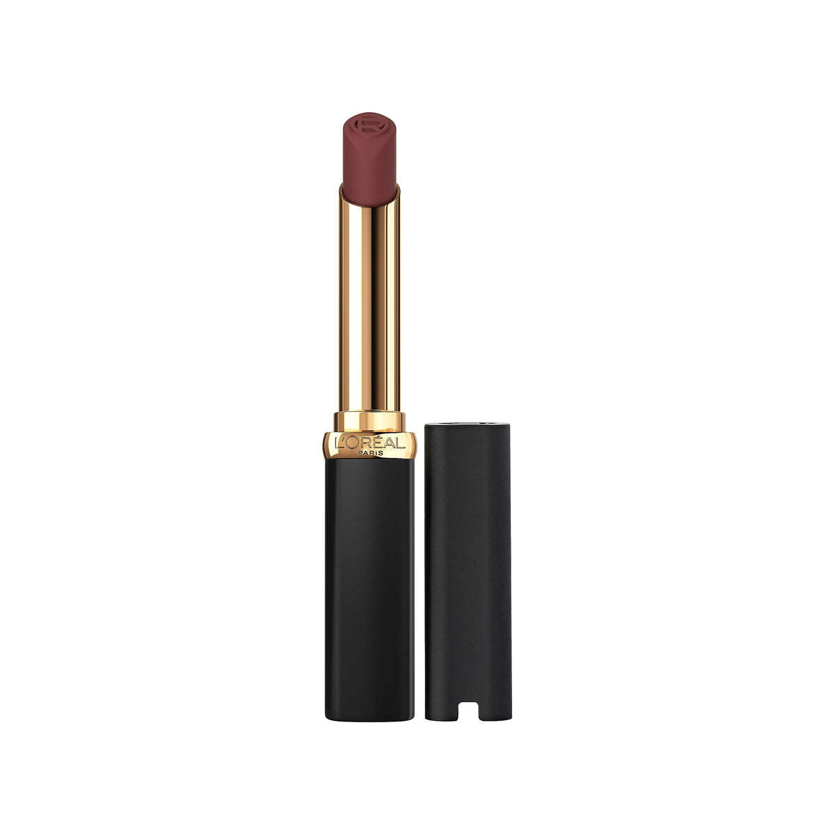 L'Oreal Paris front view of Le Nude Assertive showing packaging and color payoff