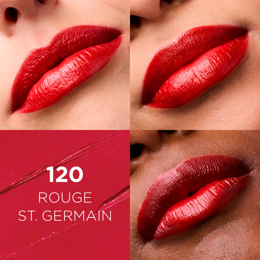 L'Oreal Paris swatch on arm illustrating true Rouge St. Germain pigment payoff