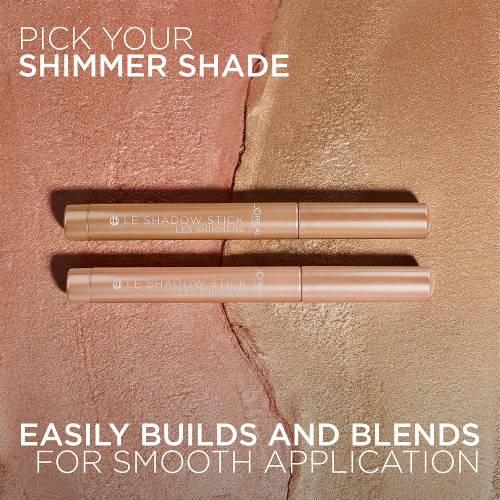 L'Oreal Paris shadow stick applied on model eyelid for natural luminous effect
