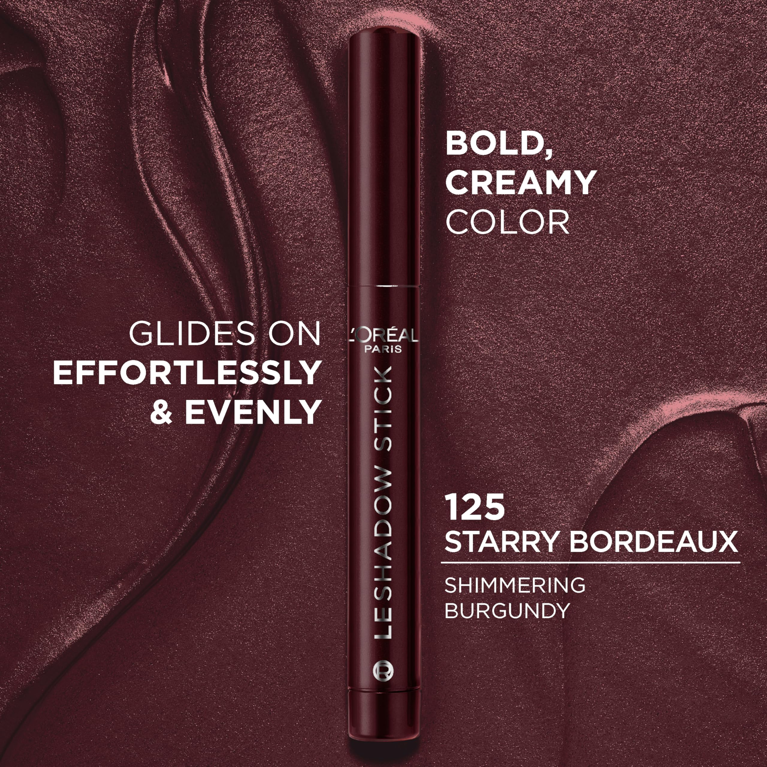 L'Oreal Paris Shadow Stick open tip displaying creamy texture for smooth application