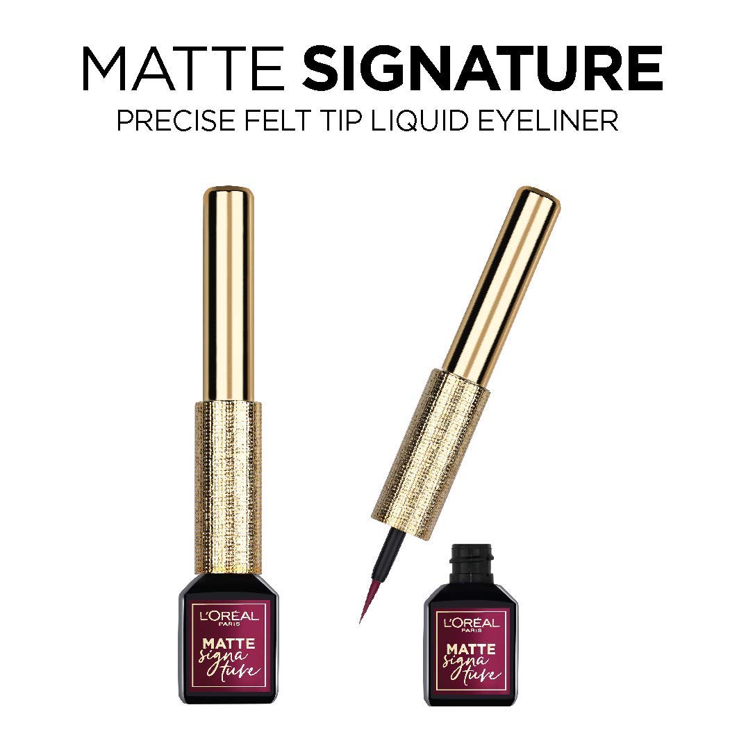 L'Oréal Paris eyeliner next to ruler showing compact size and portability