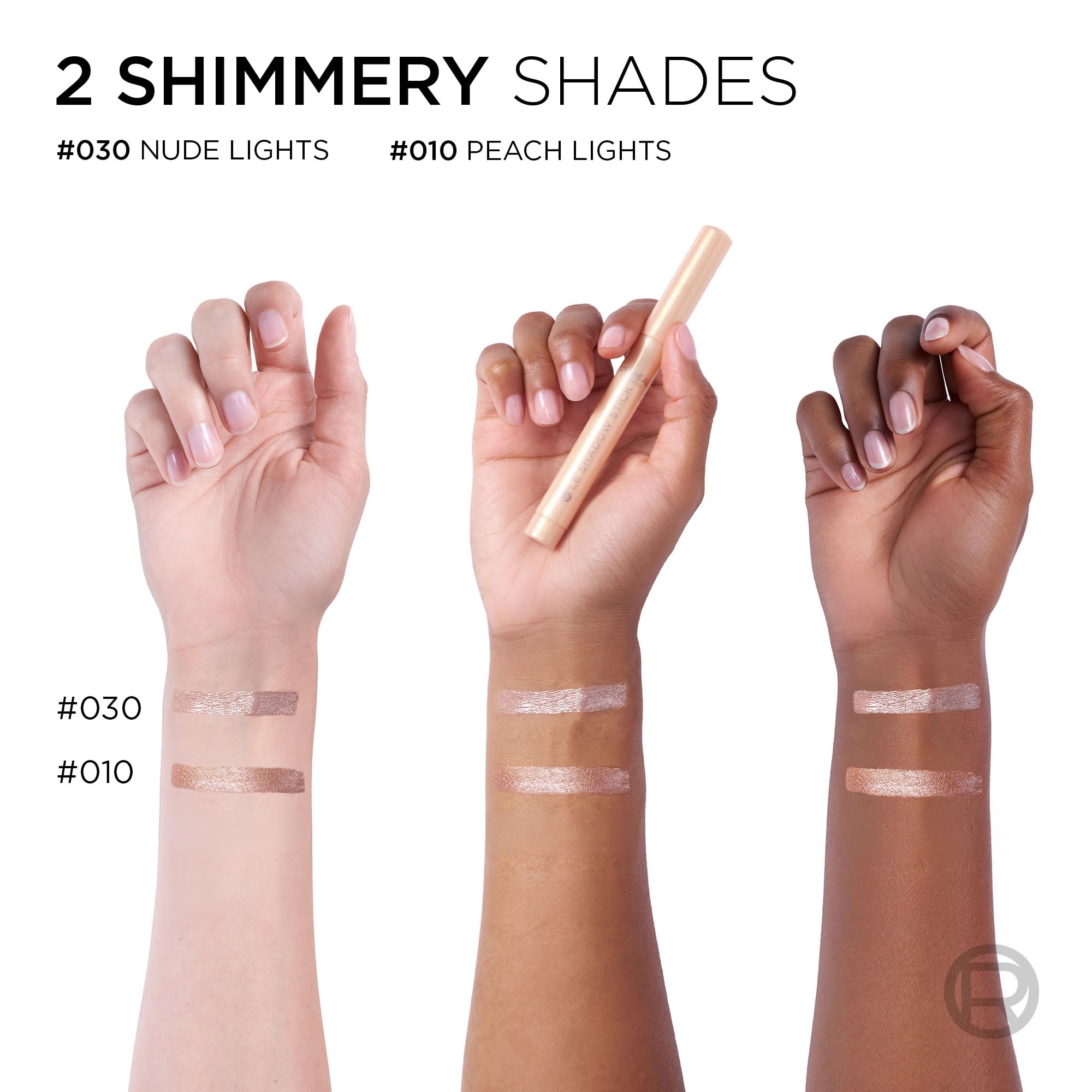 L'Oreal Paris stick held in hand to show size and travel-friendly convenience