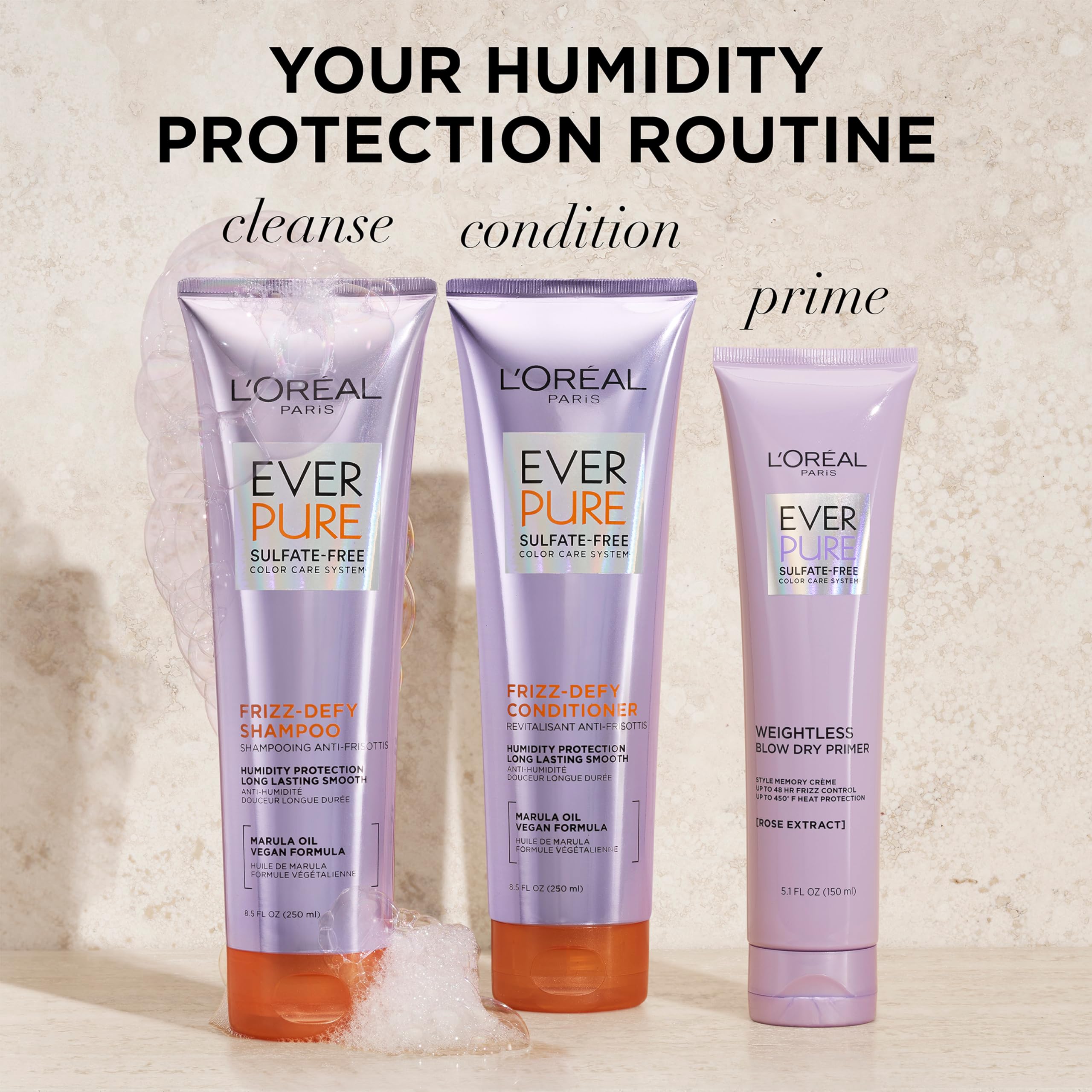 L'Oreal Paris conditioner next to a hand to show true 8.5 fl oz scale