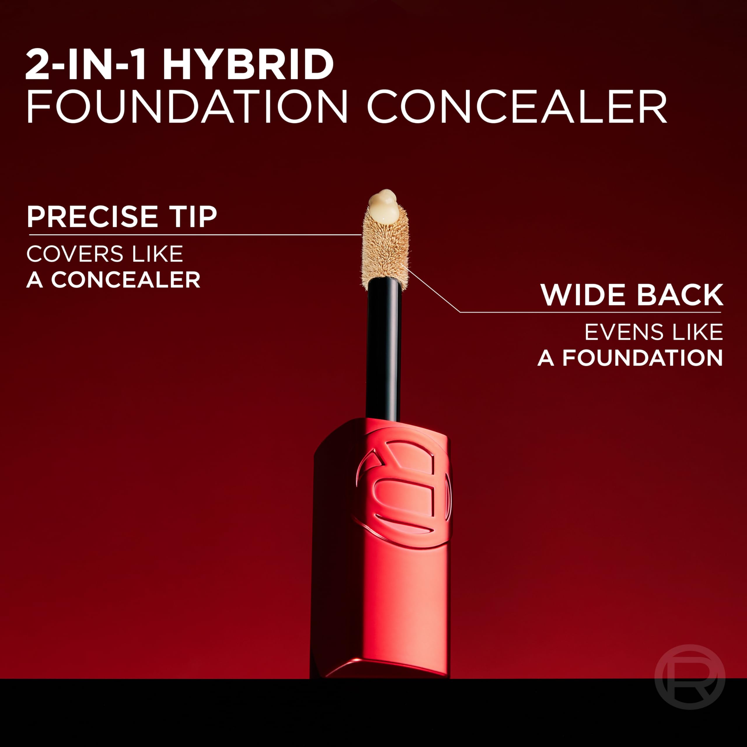 L'Oreal Paris bottle placed beside a makeup kit showing travel-friendly design benefit