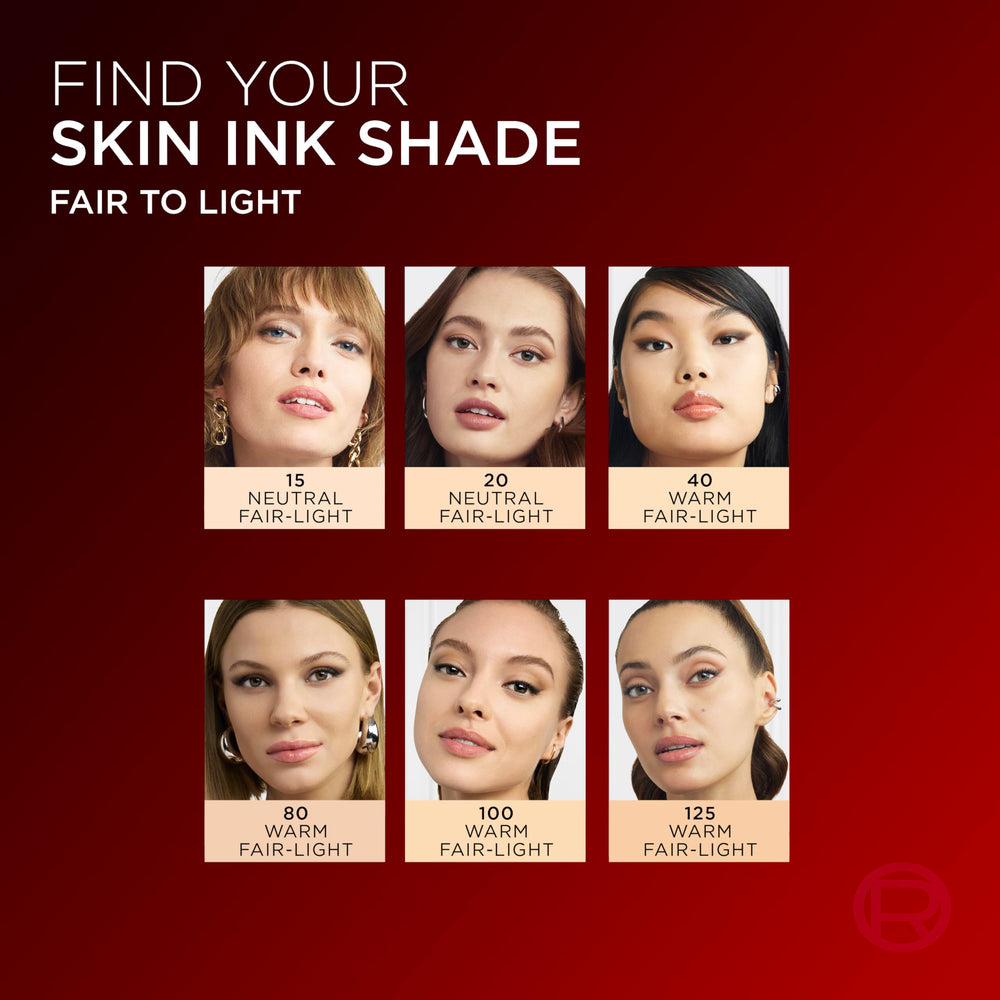 L'Oreal Paris Skin Ink label close-up showing product name and wear claims