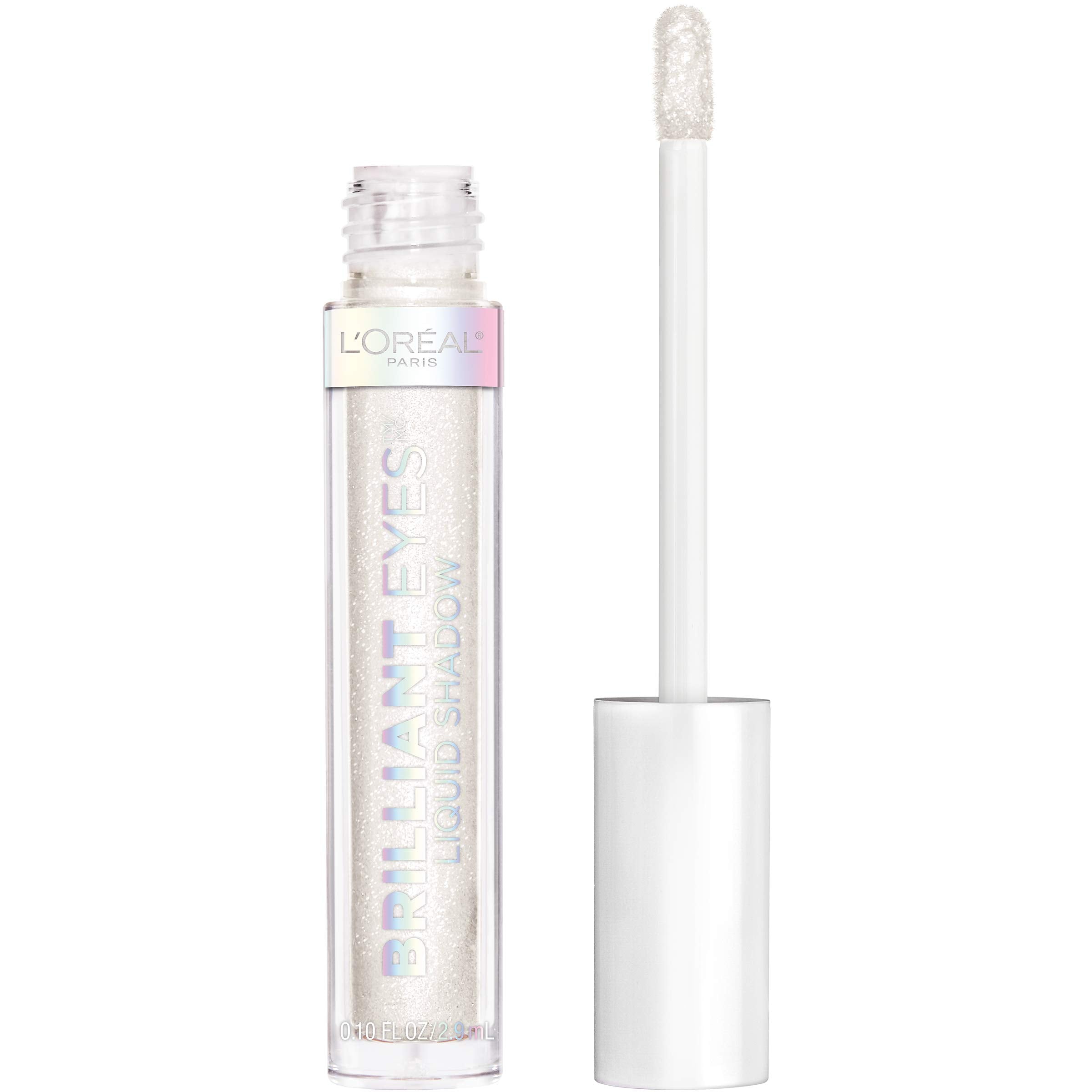 L'Oreal Paris front packaging showing shade String of Pearls and compact tube benefit clarity