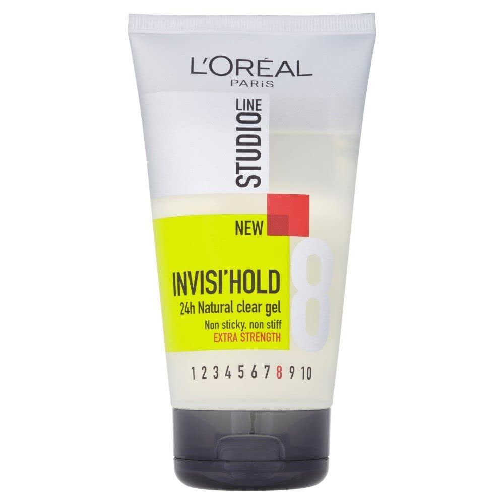 L'Oreal Paris front packaging showing clear extra-strength hold for neat styling