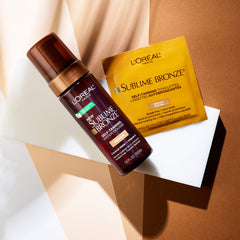 L'Oreal Paris before and after shot, displays natural-looking bronzed finish