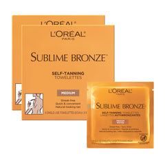 L'Oreal Paris front packaging showing the 6 count towelettes, convenient travel benefit