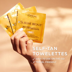 L'Oreal Paris single towelette unfolded ready for use, easy one-step application