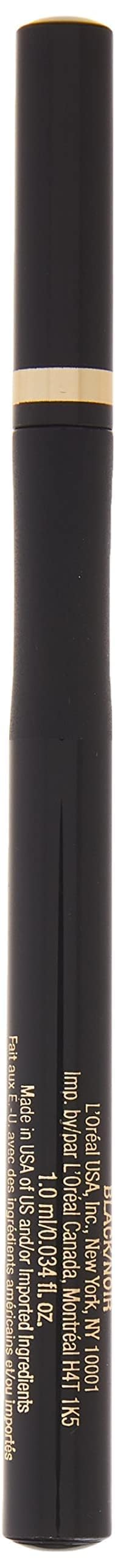 L'Oreal Paris black liner swatch on skin illustrating intense smooth payoff