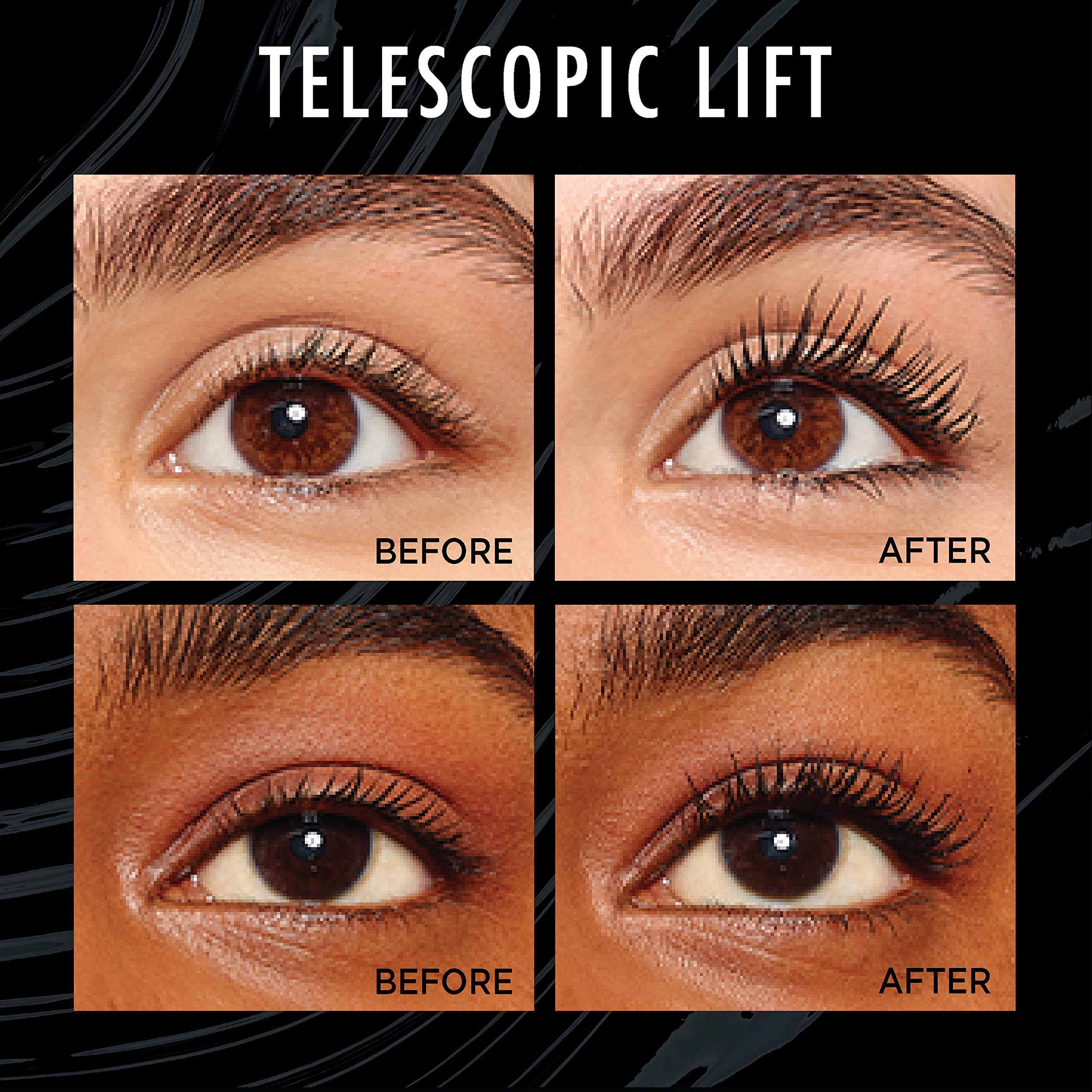 L'Oreal Paris close-up of double-hook bristle brush, demonstrates precise lash loading benefit
