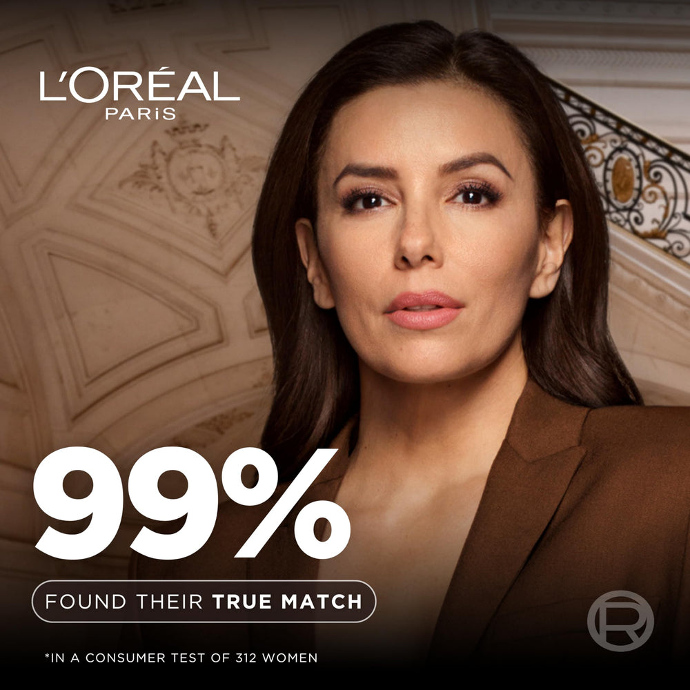 L'Oreal Paris foundation being applied with sponge for smooth, buildable coverage