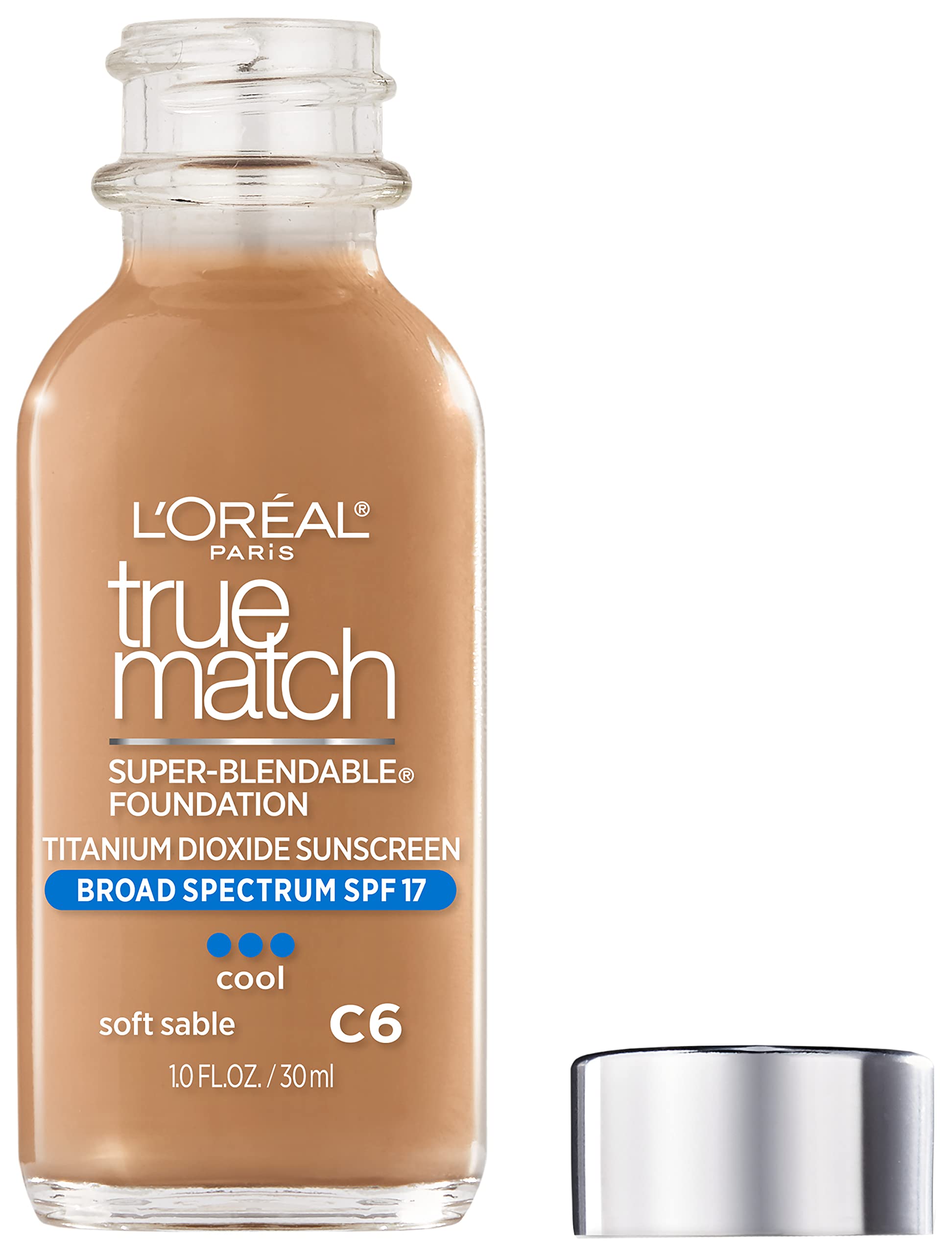 L'Oreal Paris before and after wear showing evened skin tone benefit
