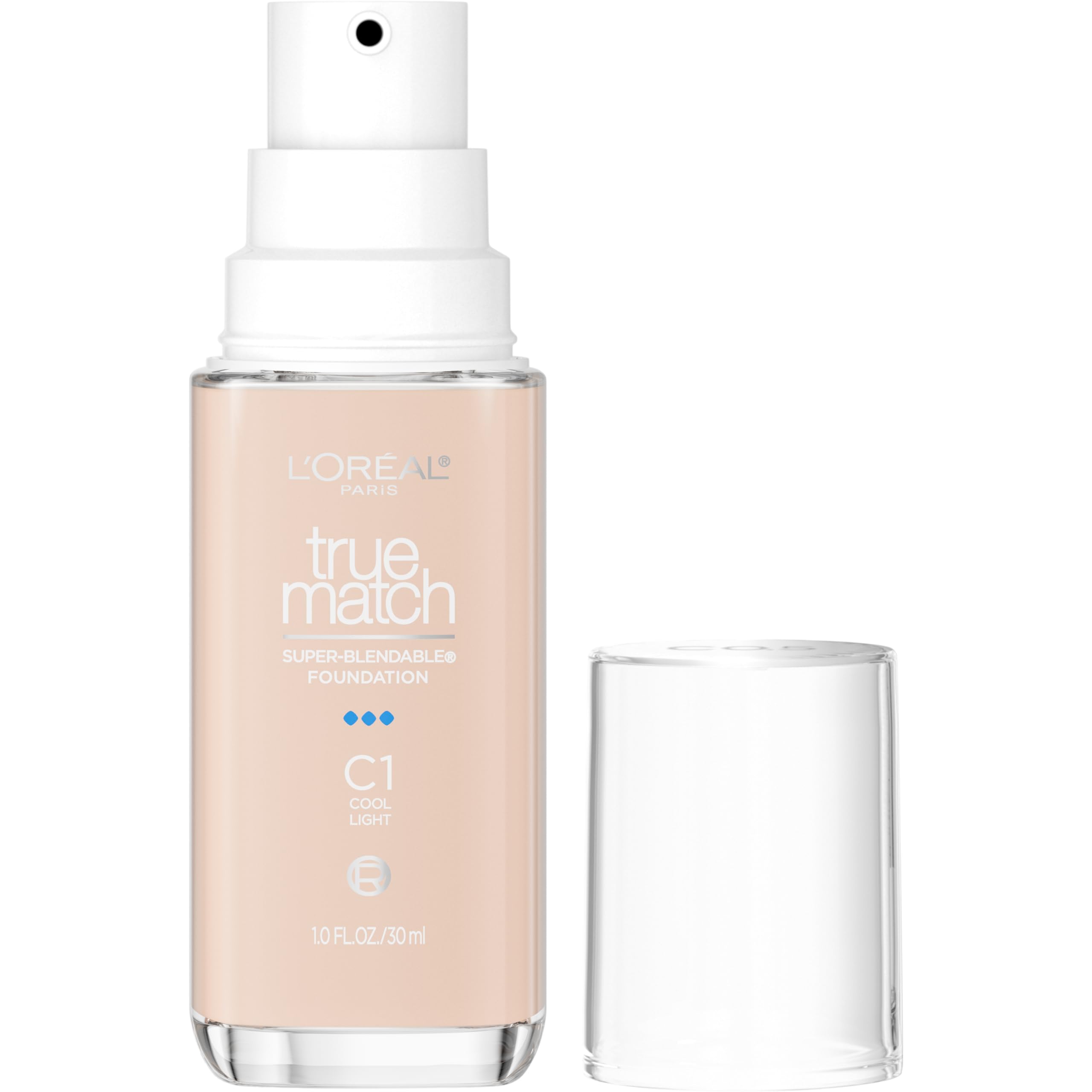 L'Oreal Paris bottle front packaging shows shade C1 and natural look