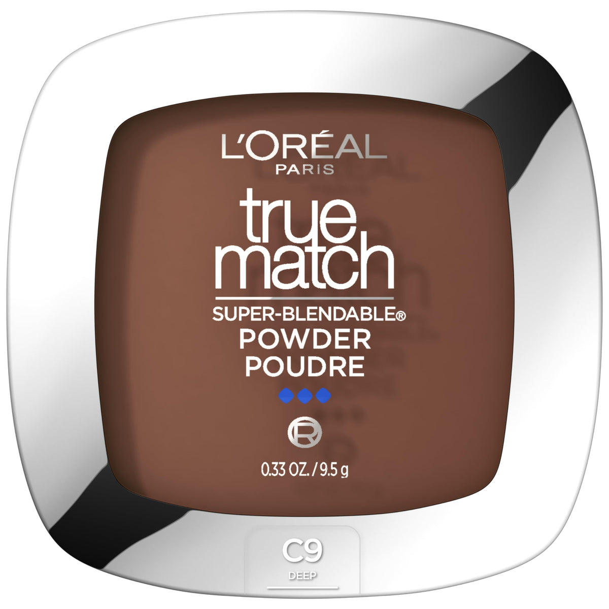 L'Oreal Paris compact front view showing sleek packaging and professional finish